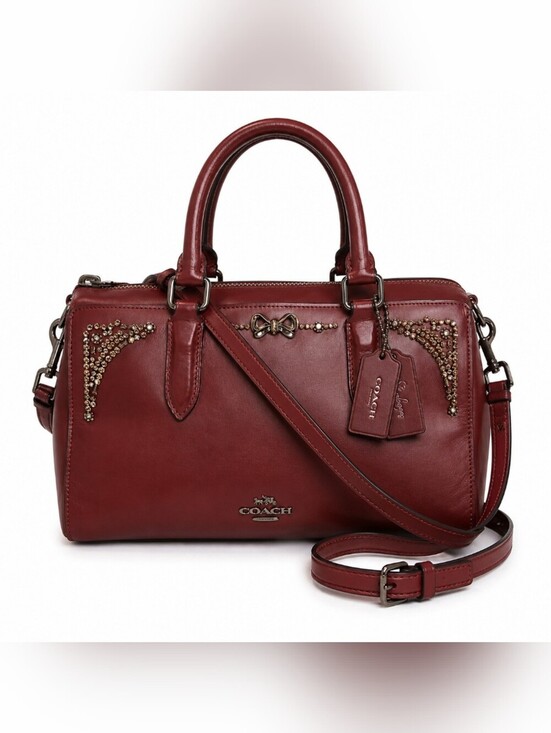 Coach Handbags - Coach x Selena Gomez Embellished Leather Satchel/Crossbody - Limited Edition